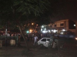 السيارة المفخخة فى موقع الحادث