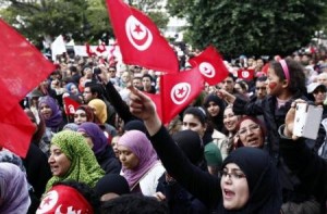 بعض أنصار حركة النهضة الاسلامية في تونس.