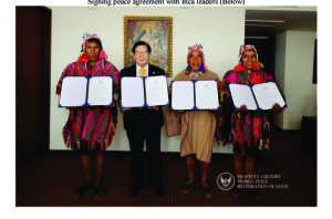 Signing peace agreement with Inca leaders (Below) 