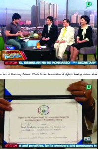 The World Peace Agreement signed by the representative of Catholic (Fernando Capalla, the former archbishop of Mindanao Davao) and the representative of Islam (Esmael G. Mangudadatu, the governor of Maguindanao, an autonomous Islamic district in Mindanao)