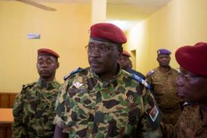 Lieutenant Colonel Yacouba Isaac Zida attends a news conference in which he was named president at a military headquarters in Ouagadougou, capital of Burkina Faso