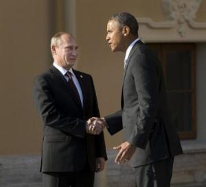 الرئيسان الأمريكي باراك أوباما (الى اليمين) والروسي فلاديمير بوتين