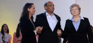 المرزوقى وزوجة الفرنسية وابنته