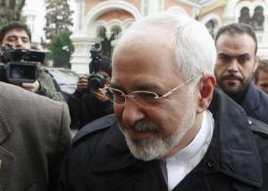 Iranian Foreign Minister Mohammad Javad Zarif arrives at the Iranian embassy for lunch with former European Union foreign policy chief Catherine Ashton in Vienna