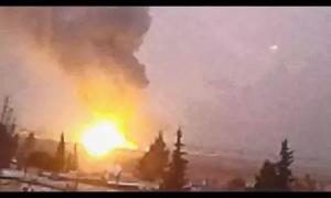 صورة لقصف إسرائيلي على سوريا في منطقة الديماس ا