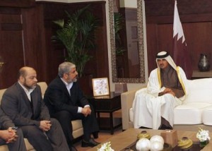 قادة حماس مع امير قطر