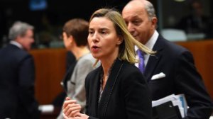 وزيرة خارجية الاتحاد الاوروبي فيديريكا موغيريني في بروكسل