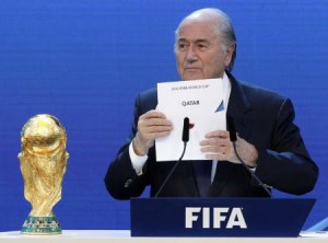 FIFA President Sepp Blatter announces Qatar as the host nation for the FIFA World Cup 2022, in Zurich December 2, 2010. 