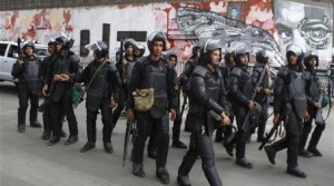 جانب من قوات الشرطة المصرية في محافظة الفيوم