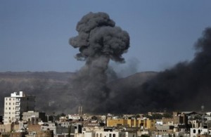 Air strikes hit military sites controlled by the Houthi group in Yemen's capital Sanaa