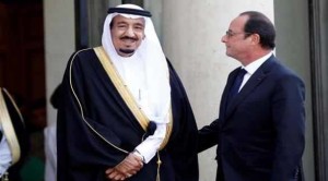 الرئيس الفرنسي هولاند فرانسوا وملك السعودية الملك سلمان بن عبدالعزيز خلال القمة التشاورية 15 لقادة دول الخليج 