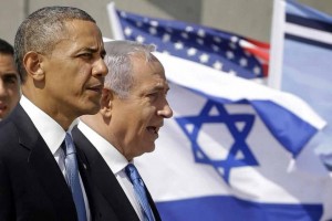 U.S. President Barack Obama and Israeli Prime Minister Benjamin Netanyahu tour the Iron Dome Battery defense system, at the Ben Gurion International Airport in Tel Aviv, Israel.