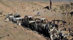 موكب البغدادي بعد قصفه من قبل الطيران العراقي